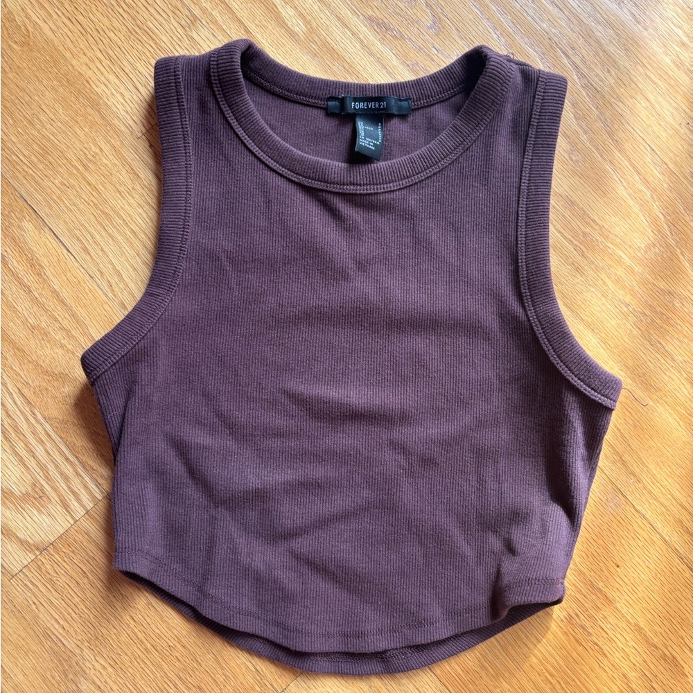 Forever 21 Chocolate Brown Crop Top